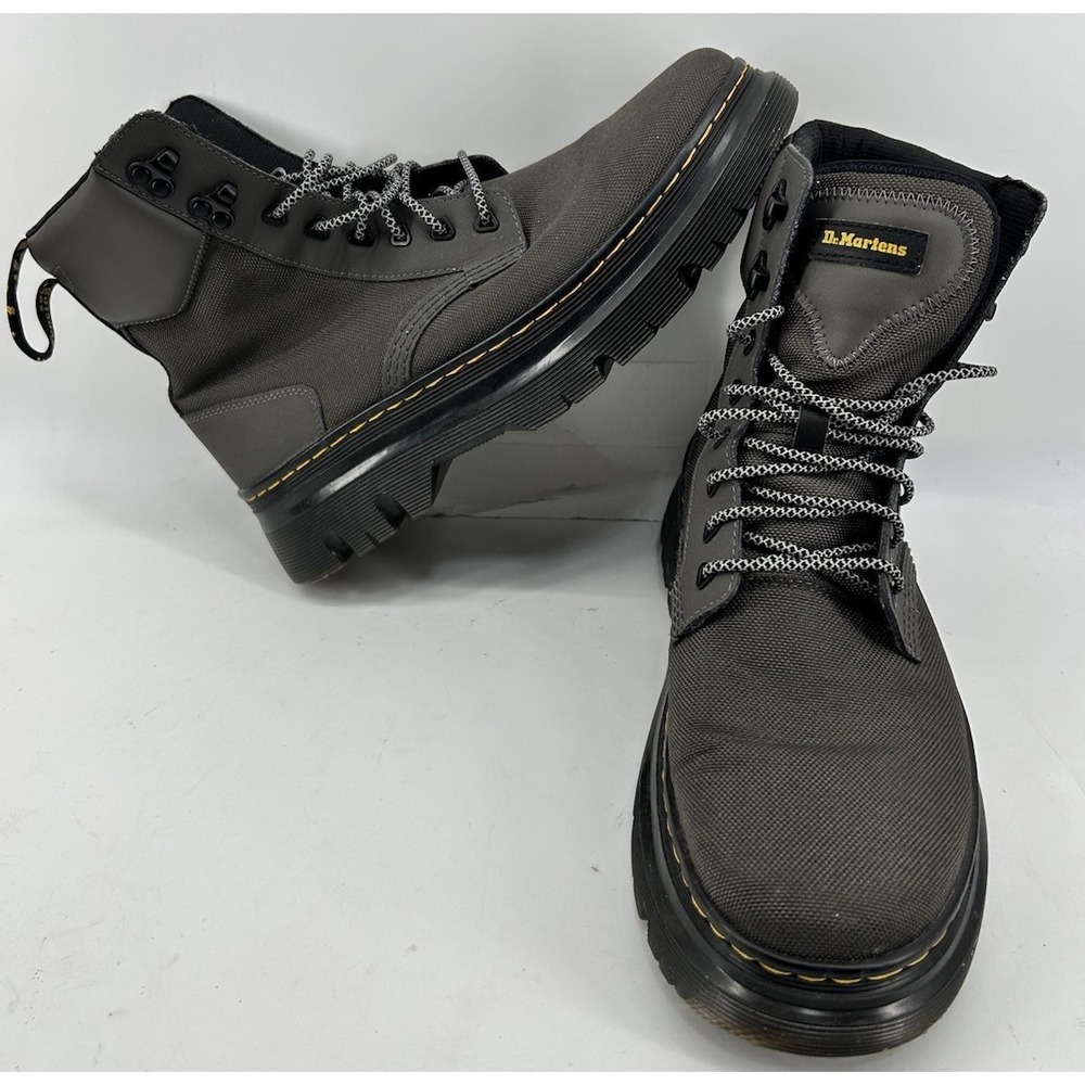 Dr. Martens Tarik Utility Boots 50/50 Polyester & Ajax Leather Gunmetal Men's 11